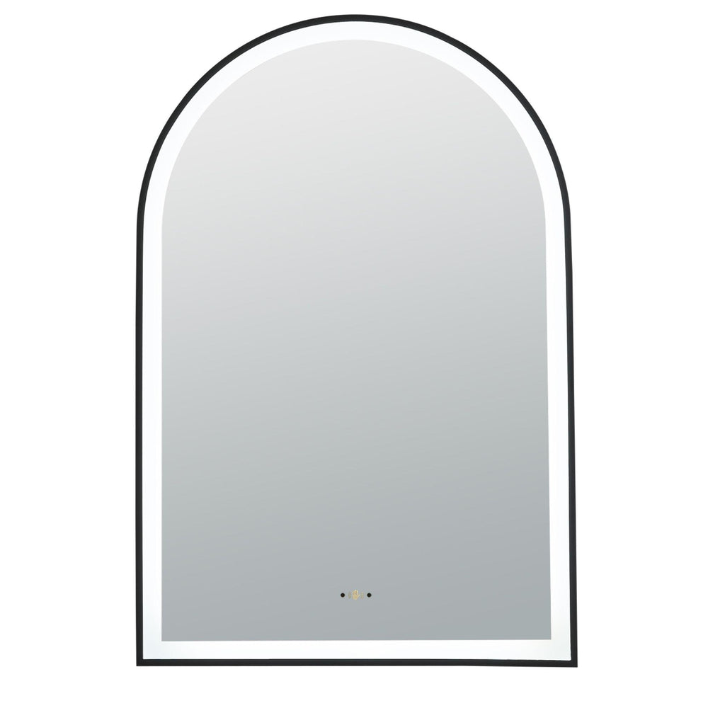 LUKKA ARCO ARCHED FRAMED LED MIRROR MATTE BLACK 600X900MM