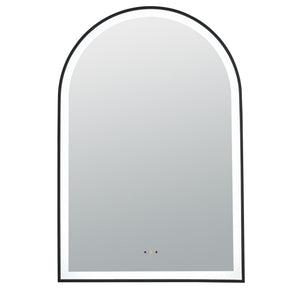 LUKKA ARCO ARCHED FRAMED LED MIRROR MATTE BLACK 600X900MM