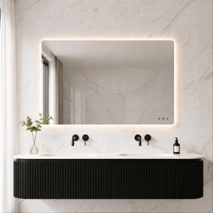 LUKKA RECTTA RECTANGULAR FRAMELESS PENCIL EDGE BACK-LIT LED MIRROR 1200X800MM