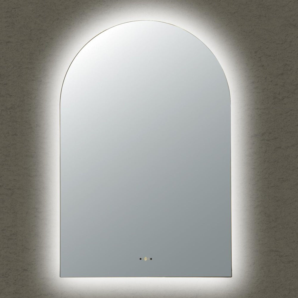 LUKKA ARCO ARCHED FRAMELESS PENCIL EDGE BACK-LIT LED MIRROR 600X900MM