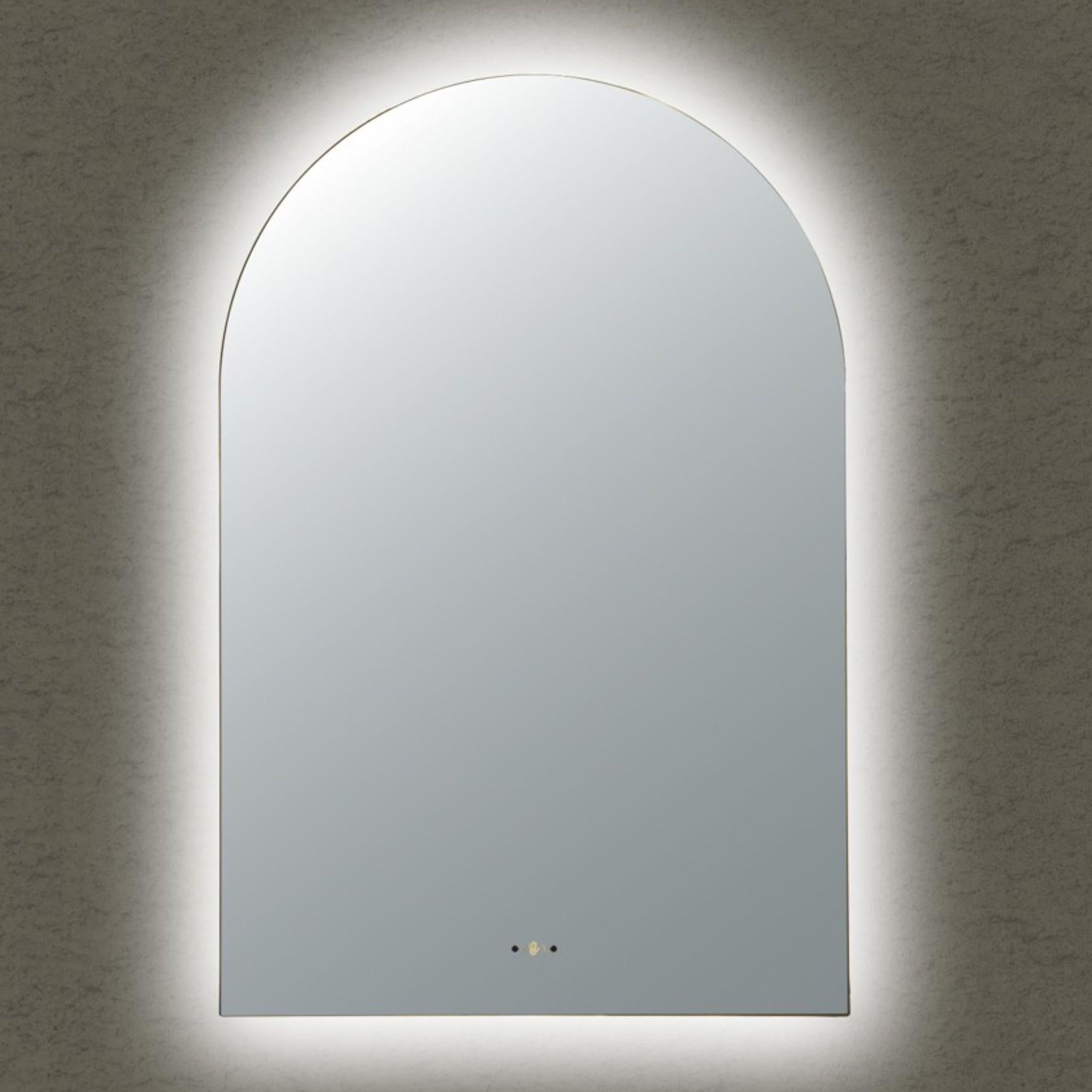 LUKKA ARCO ARCHED FRAMELESS PENCIL EDGE BACK-LIT LED MIRROR 600X900MM