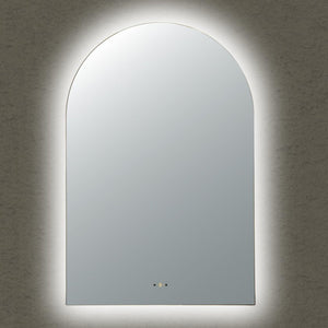 LUKKA ARCO ARCHED FRAMELESS PENCIL EDGE BACK-LIT LED MIRROR 600X900MM
