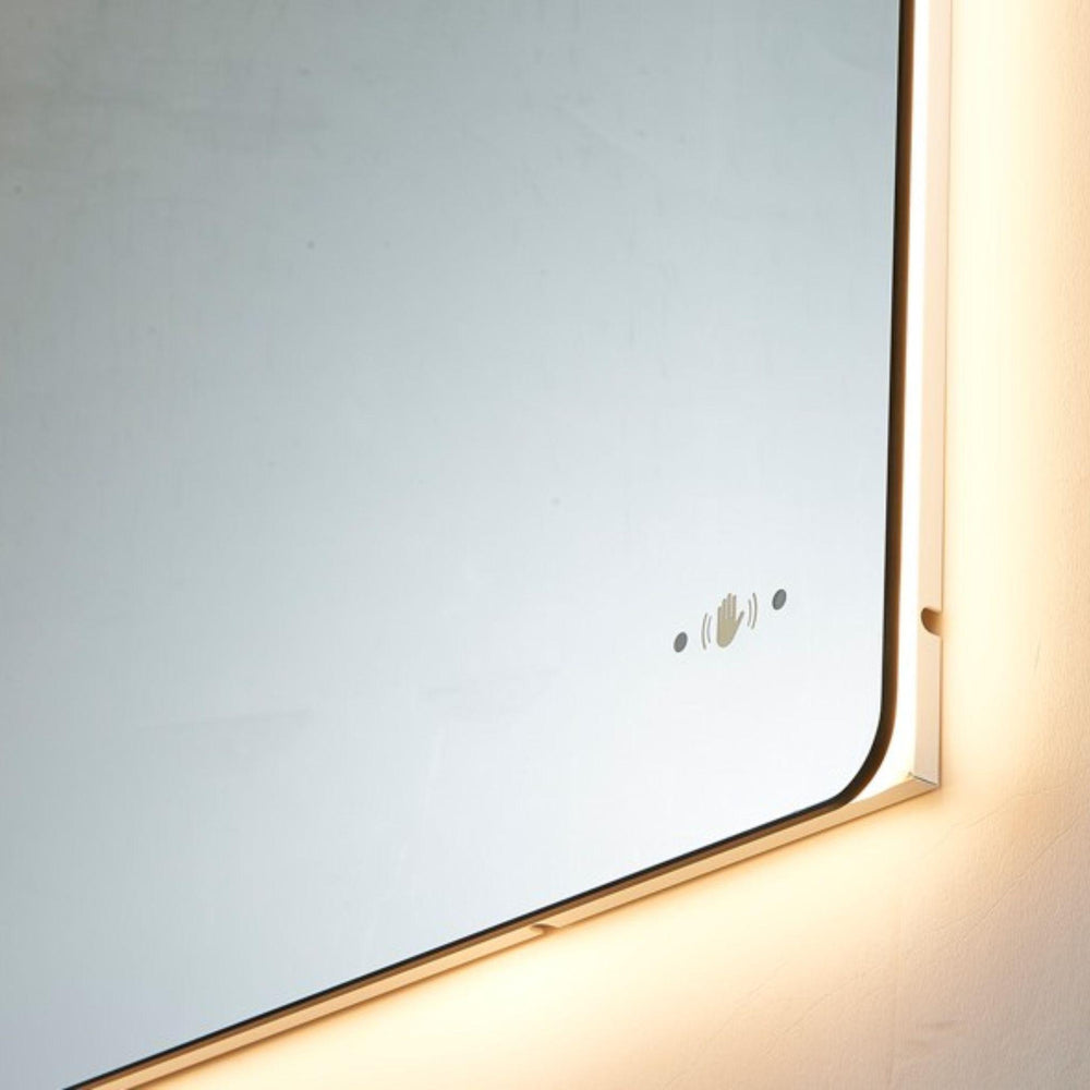 LUKKA RECTTA RECTANGULAR FRAMELESS PENCIL EDGE BACK-LIT LED MIRROR 750X600MM