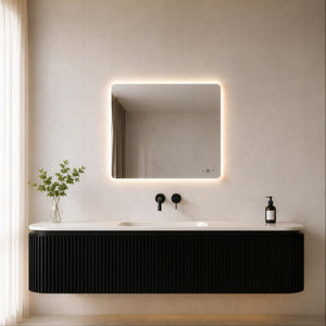 LUKKA RECTTA RECTANGULAR FRAMELESS PENCIL EDGE BACK-LIT LED MIRROR 750X600MM