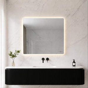 LUKKA RECTTA RECTANGULAR FRAMELESS PENCIL EDGE BACK-LIT LED MIRROR 900X750MM