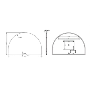 LUKKA ARCO ARCHED FRAMED BACK-LIT LED MIRROR 1500X1000MM