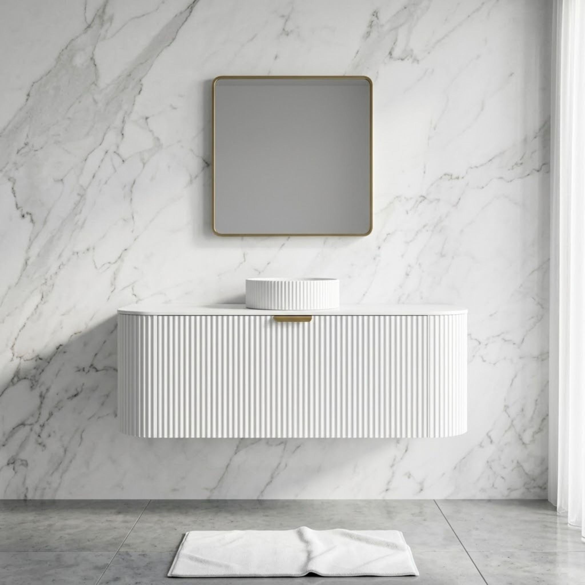 LUKKA AGENA MODERN MATTE WHITE 1200MM SINGLE BOWL WALL HUNG VANITY