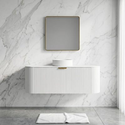 LUKKA AGENA MODERN MATTE WHITE 1200MM SINGLE BOWL WALL HUNG VANITY