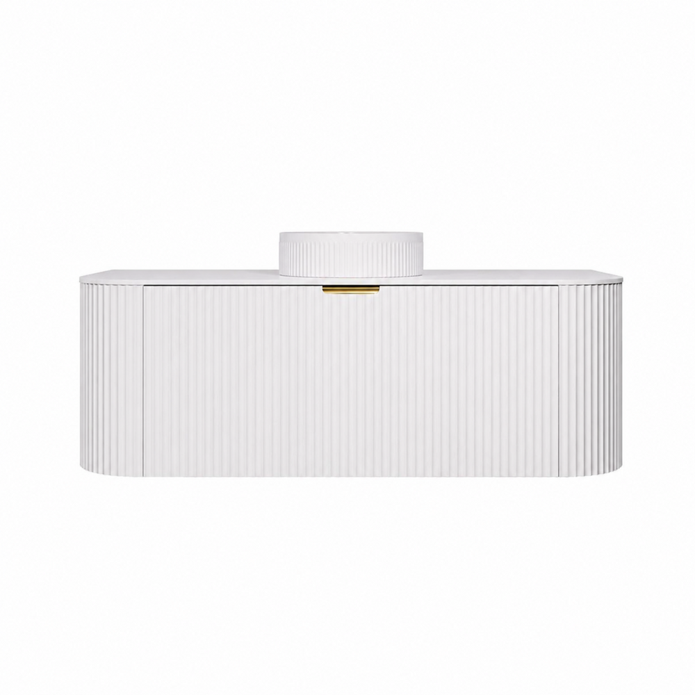 LUKKA AGENA MODERN MATTE WHITE 1200MM SINGLE BOWL WALL HUNG VANITY