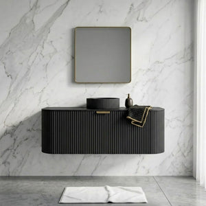LUKKA AGENA MODERN MATTE BLACK 1200MM SINGLE BOWL WALL HUNG VANITY