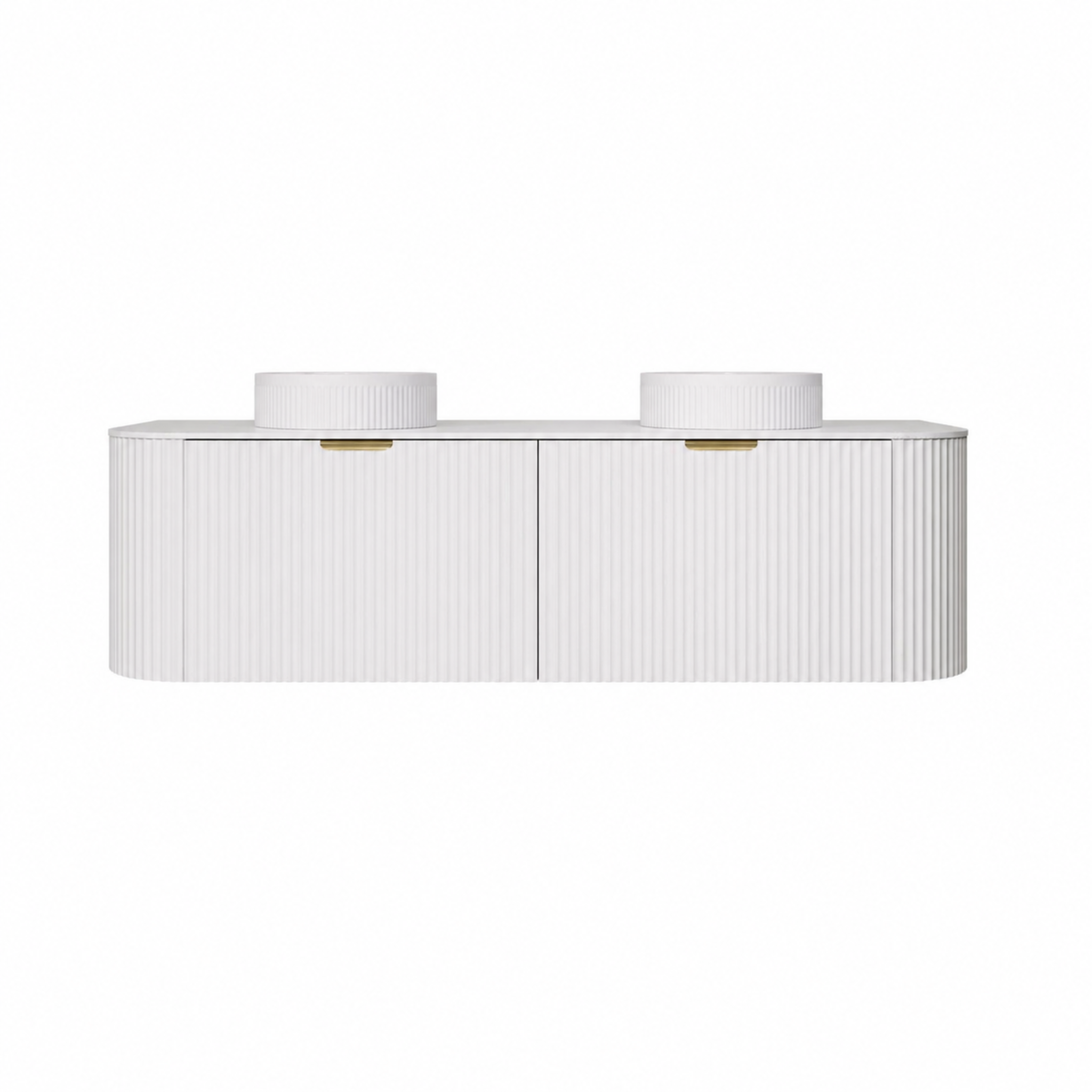 LUKKA AGENA MODERN MATTE WHITE 1500MM DOUBLE BOWL WALL HUNG VANITY