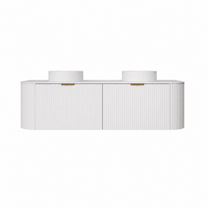 LUKKA AGENA MODERN MATTE WHITE 1500MM DOUBLE BOWL WALL HUNG VANITY