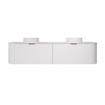 LUKKA AGENA MODERN MATTE WHITE 1800MM DOUBLE BOWL WALL HUNG VANITY
