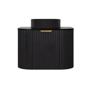 LUKKA AGENA MODERN MATTE BLACK 600MM SINGLE BOWL WALL HUNG VANITY