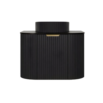 LUKKA AGENA MODERN MATTE BLACK 600MM SINGLE BOWL WALL HUNG VANITY