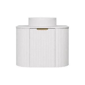 LUKKA AGENA MODERN MATTE WHITE 600MM SINGLE BOWL WALL HUNG VANITY