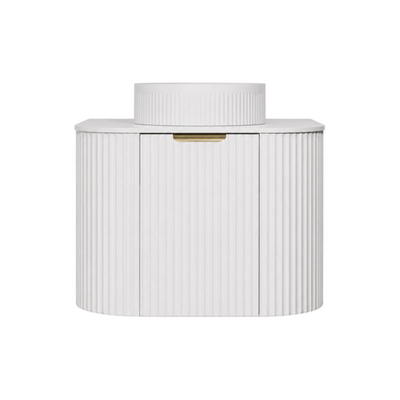 LUKKA AGENA MODERN MATTE WHITE 600MM SINGLE BOWL WALL HUNG VANITY