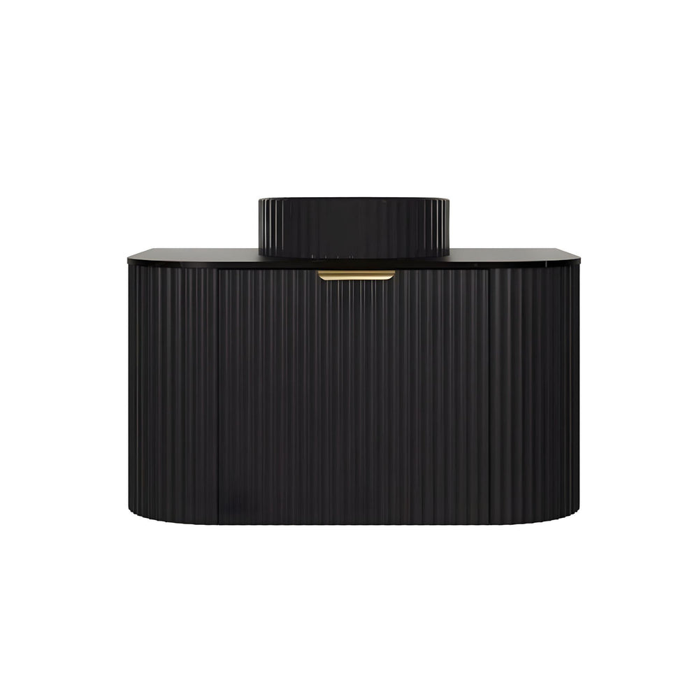 LUKKA AGENA MODERN SLIM MATTE BLACK 750MM SINGLE BOWL WALL HUNG VANITY