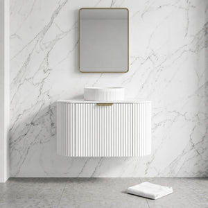 LUKKA AGENA MODERN MATTE WHITE 750MM SINGLE BOWL WALL HUNG VANITY
