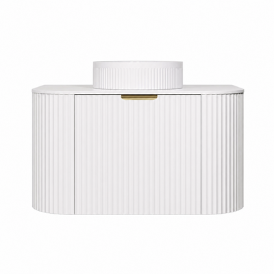 LUKKA AGENA MODERN MATTE WHITE 750MM SINGLE BOWL WALL HUNG VANITY