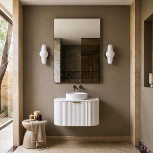 LUKKA AGENA MODERN MATTE WHITE 750MM SINGLE BOWL WALL HUNG VANITY