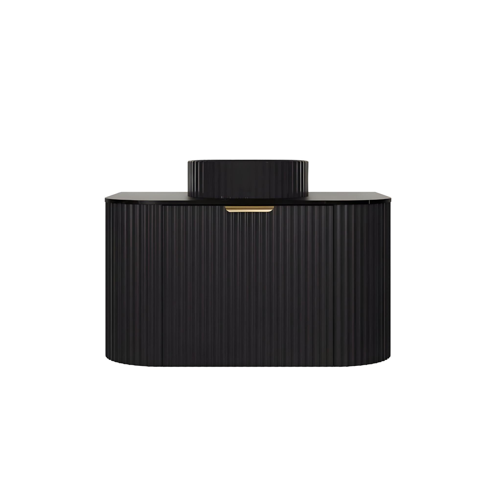 LUKKA AGENA MODERN MATTE BLACK 750MM SINGLE BOWL WALL HUNG VANITY