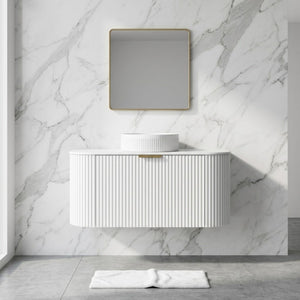 LUKKA AGENA MODERN MATTE WHITE 900MM SINGLE BOWL WALL HUNG VANITY