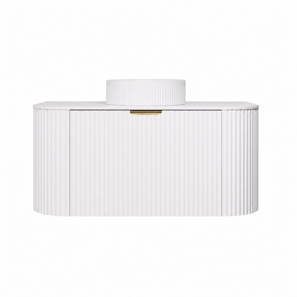 LUKKA AGENA MODERN MATTE WHITE 900MM SINGLE BOWL WALL HUNG VANITY
