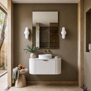 LUKKA AGENA MODERN MATTE WHITE 900MM SINGLE BOWL WALL HUNG VANITY
