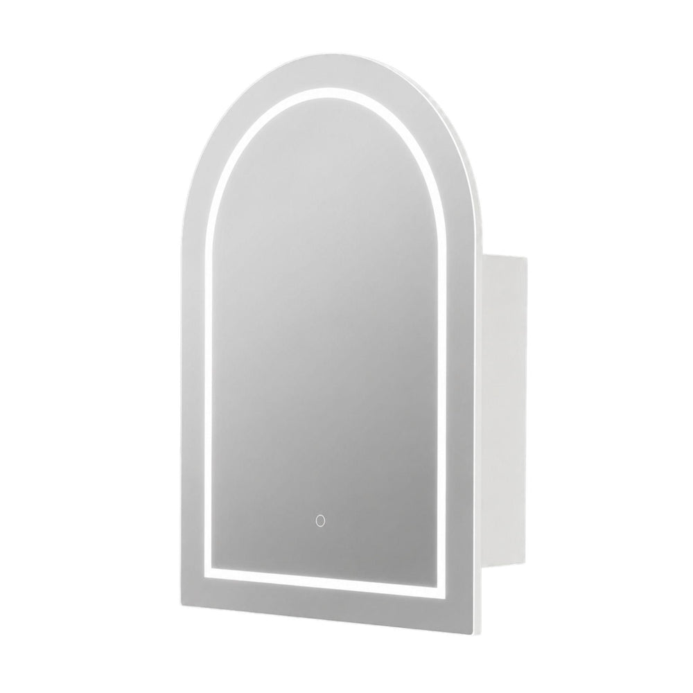 LUKKA ALLISON MATTE WHITE LED MIRROR SHAVING CABINET 600MM