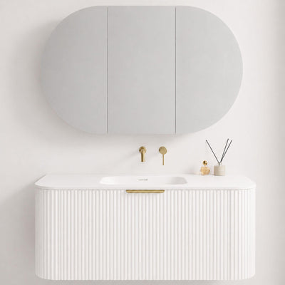LUKKA ALLISON MATTE WHITE MIRROR SHAVING CABINET 1200MM