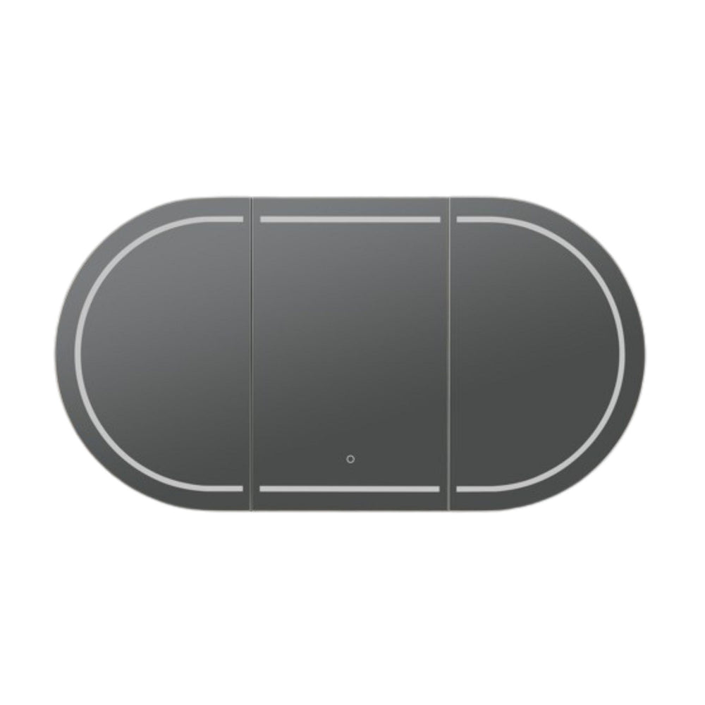 LUKKA ALLISON MATTE BLACK LED MIRROR SHAVING CABINET 1500MM