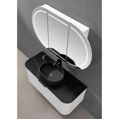 LUKKA ALLISON MATTE WHITE LED MIRROR SHAVING CABINET 1500MM