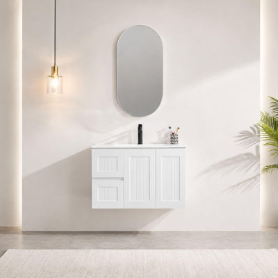 LUKKA ALLISON MATTE WHITE MIRROR SHAVING CABINET 450MM