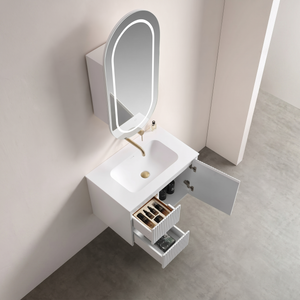 LUKKA ALLISON MATTE WHITE LED MIRROR SHAVING CABINET 450MM