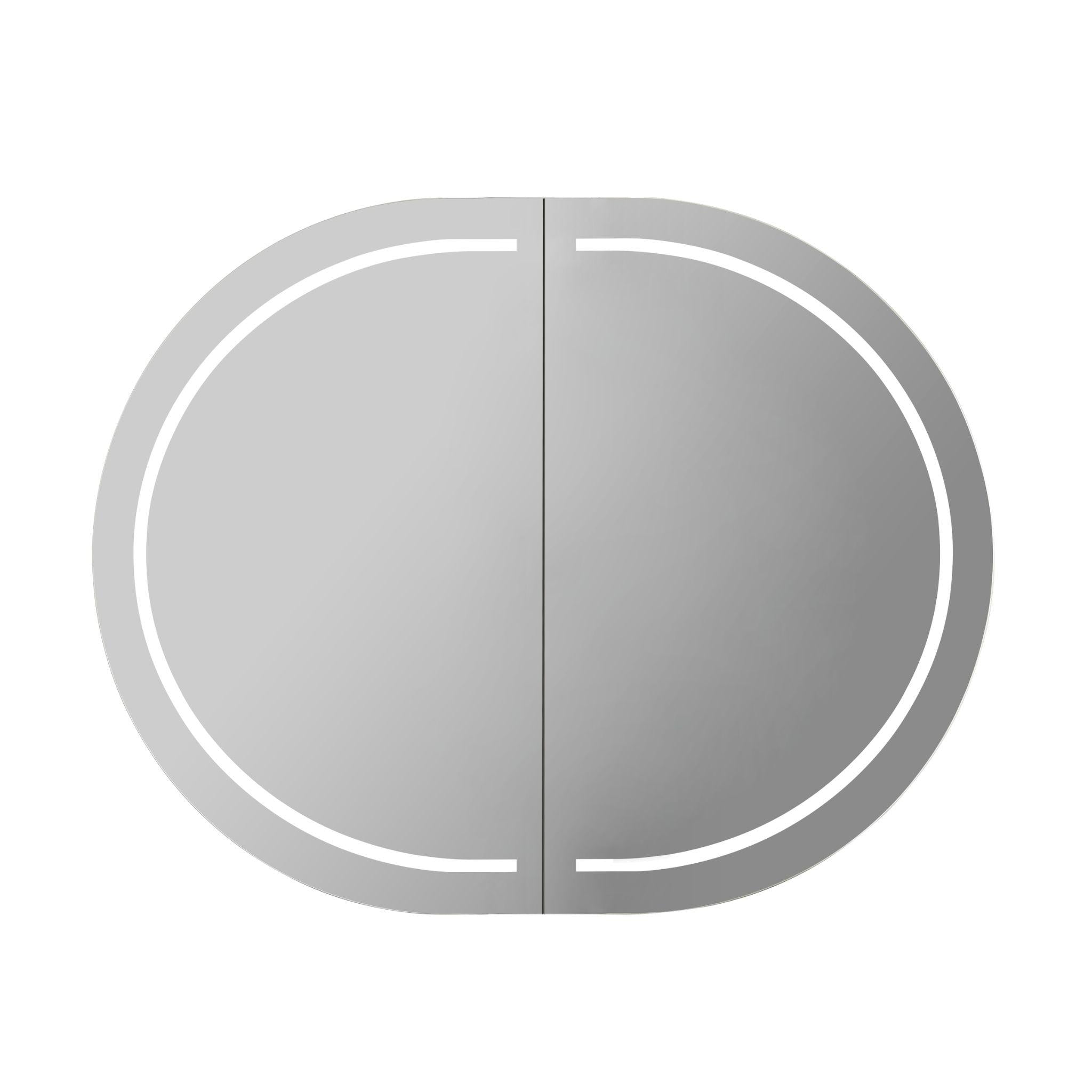 LUKKA ALLISON MATTE BLACK LED MIRROR SHAVING CABINET 900MM