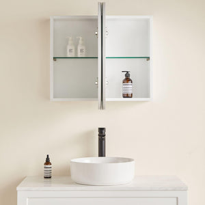 LUKKA ALLISON MATTE WHITE LED MIRROR SHAVING CABINET 900MM