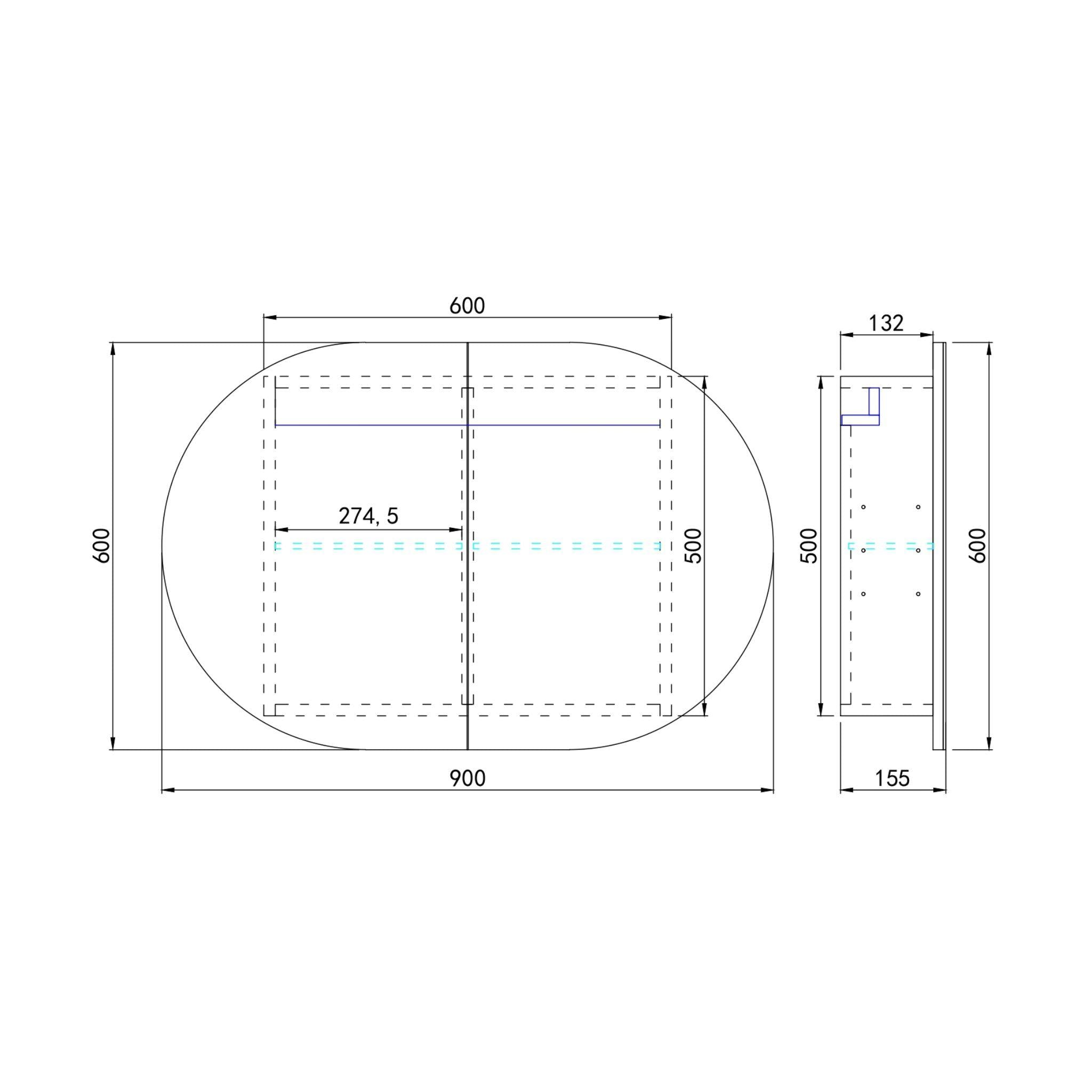 LUKKA ALLISON MATTE WHITE LED MIRROR SHAVING CABINET 900MM