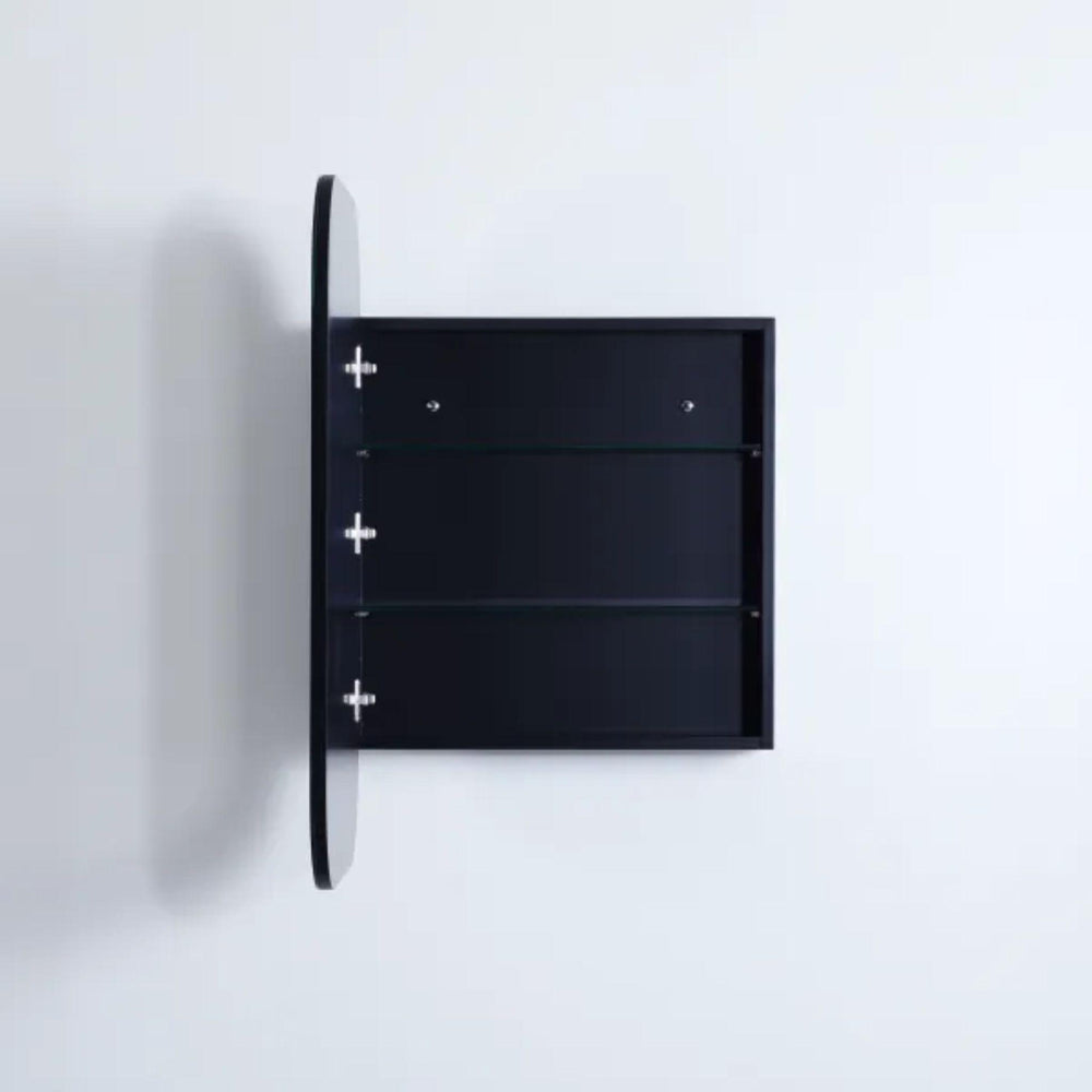 LUKKA ALLISON MATTE BLACK MIRROR SHAVING CABINET 400MM