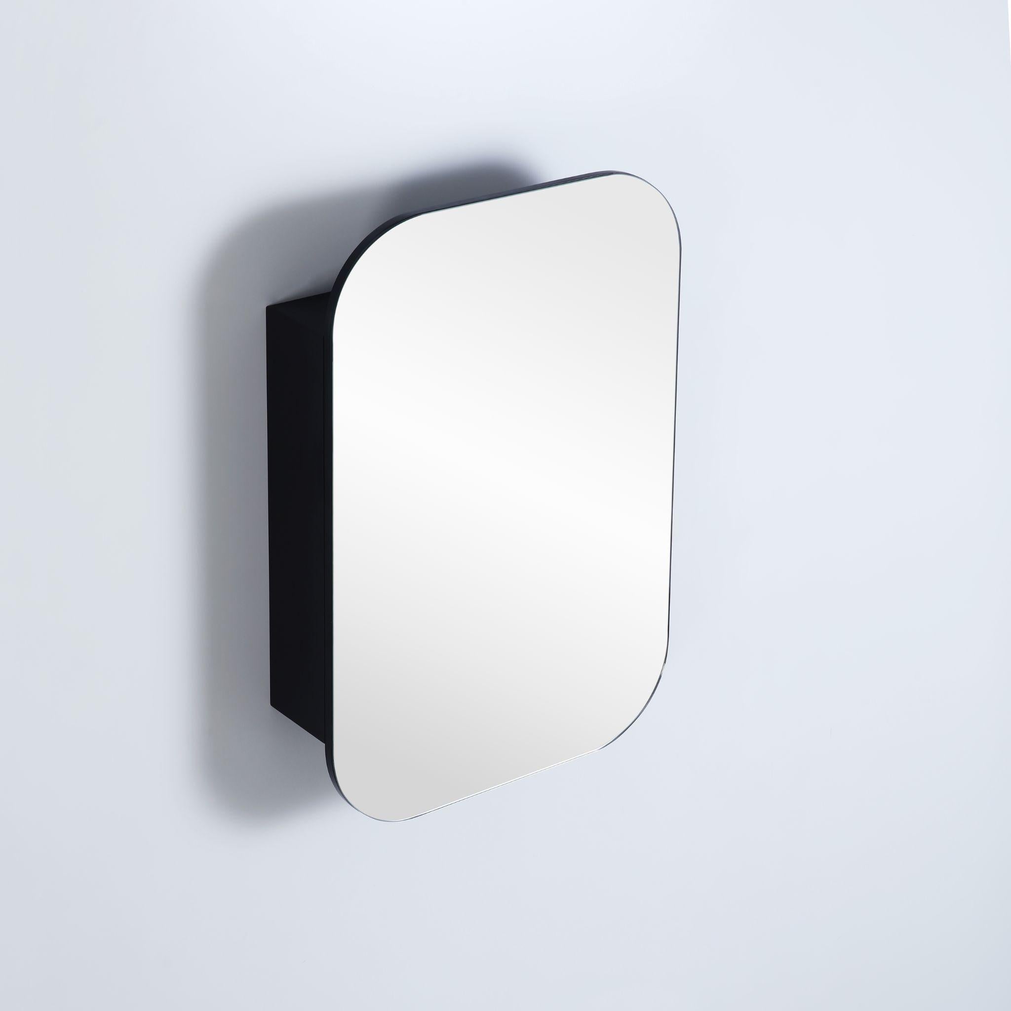 LUKKA ALLISON MATTE BLACK MIRROR SHAVING CABINET 400MM