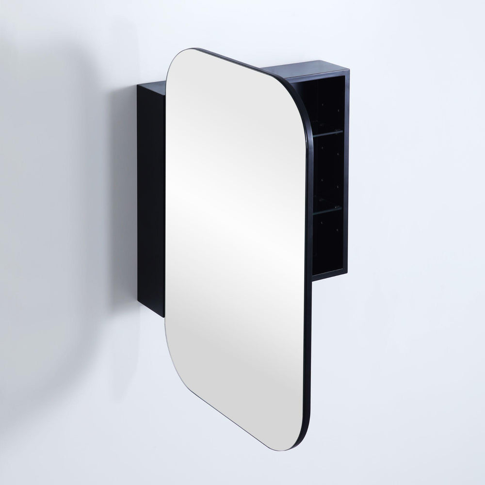 LUKKA ALLISON MATTE BLACK RECTANGULAR MIRROR SHAVING CABINET 600MM