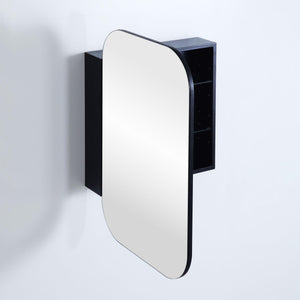 LUKKA ALLISON MATTE BLACK RECTANGULAR MIRROR SHAVING CABINET 600MM
