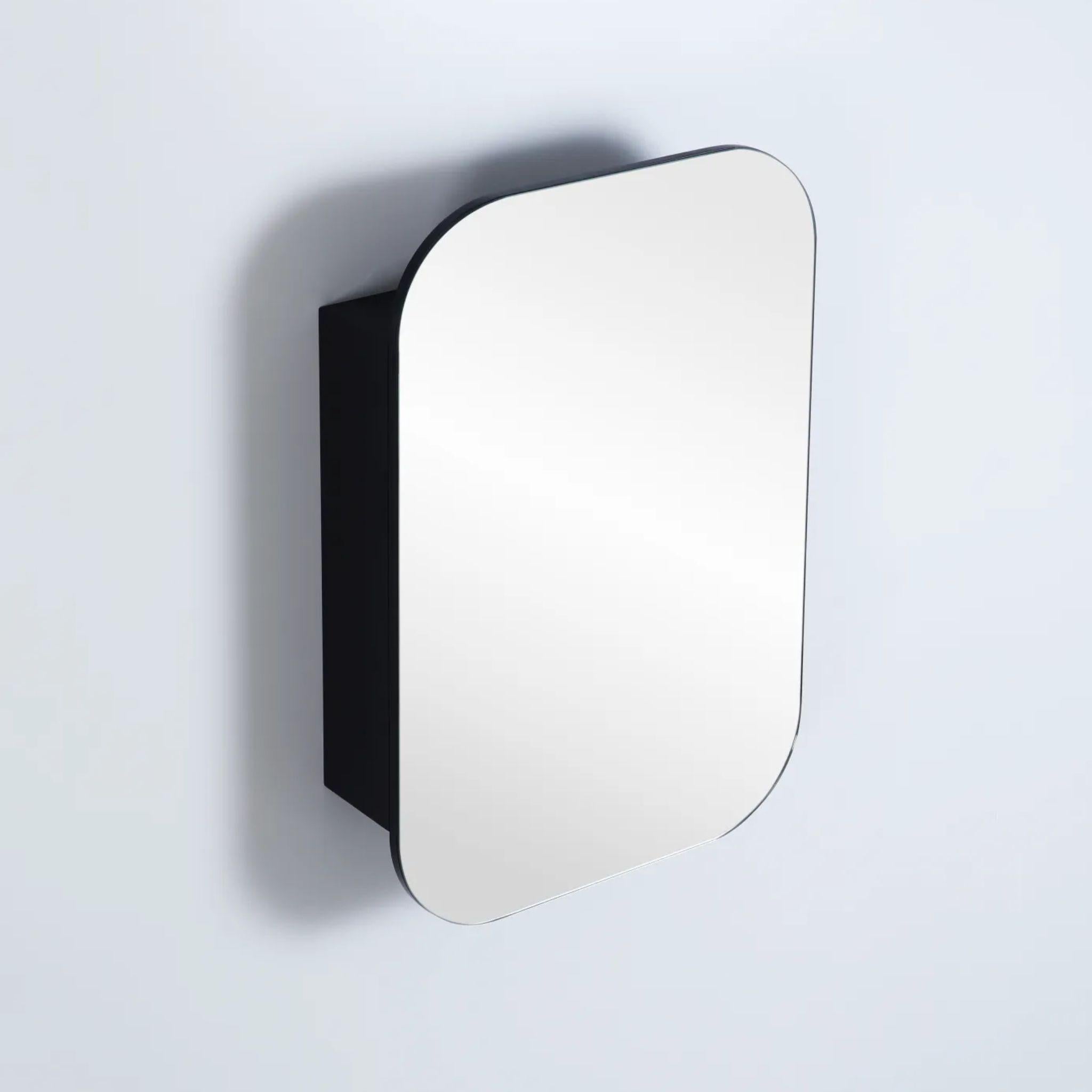 LUKKA ALLISON MATTE BLACK RECTANGULAR MIRROR SHAVING CABINET 600MM