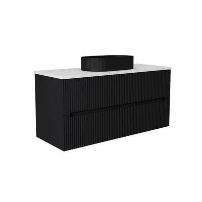 LUKKA CABARITA MODERN MATTE BLACK 1200MM SINGLE BOWL WALL HUNG VANITY