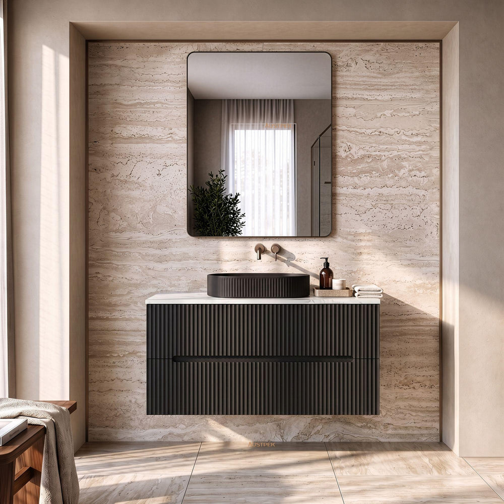 LUKKA CABARITA MODERN MATTE BLACK 1200MM SINGLE BOWL WALL HUNG VANITY