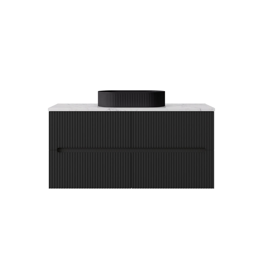 LUKKA CABARITA MODERN MATTE BLACK 1200MM SINGLE BOWL WALL HUNG VANITY