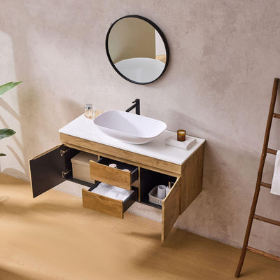 LUKKA CAMDEN MODERN PRIME OAK 1200MM SINGLE BOWL WALL HUNG VANITY