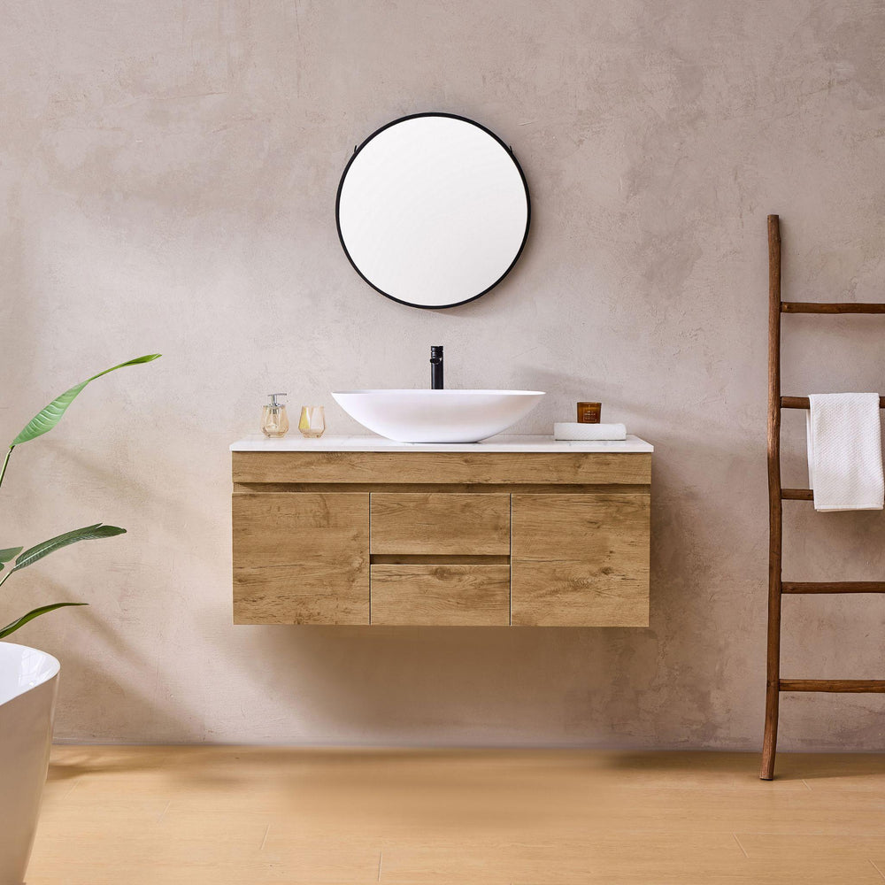 LUKKA CAMDEN MODERN PRIME OAK 1200MM SINGLE BOWL WALL HUNG VANITY