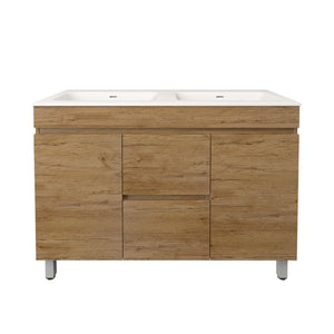 LUKKA CAMDEN MODERN PRIME OAK 1200MM DOUBLE BOWL FLOOR STANDING VANITY