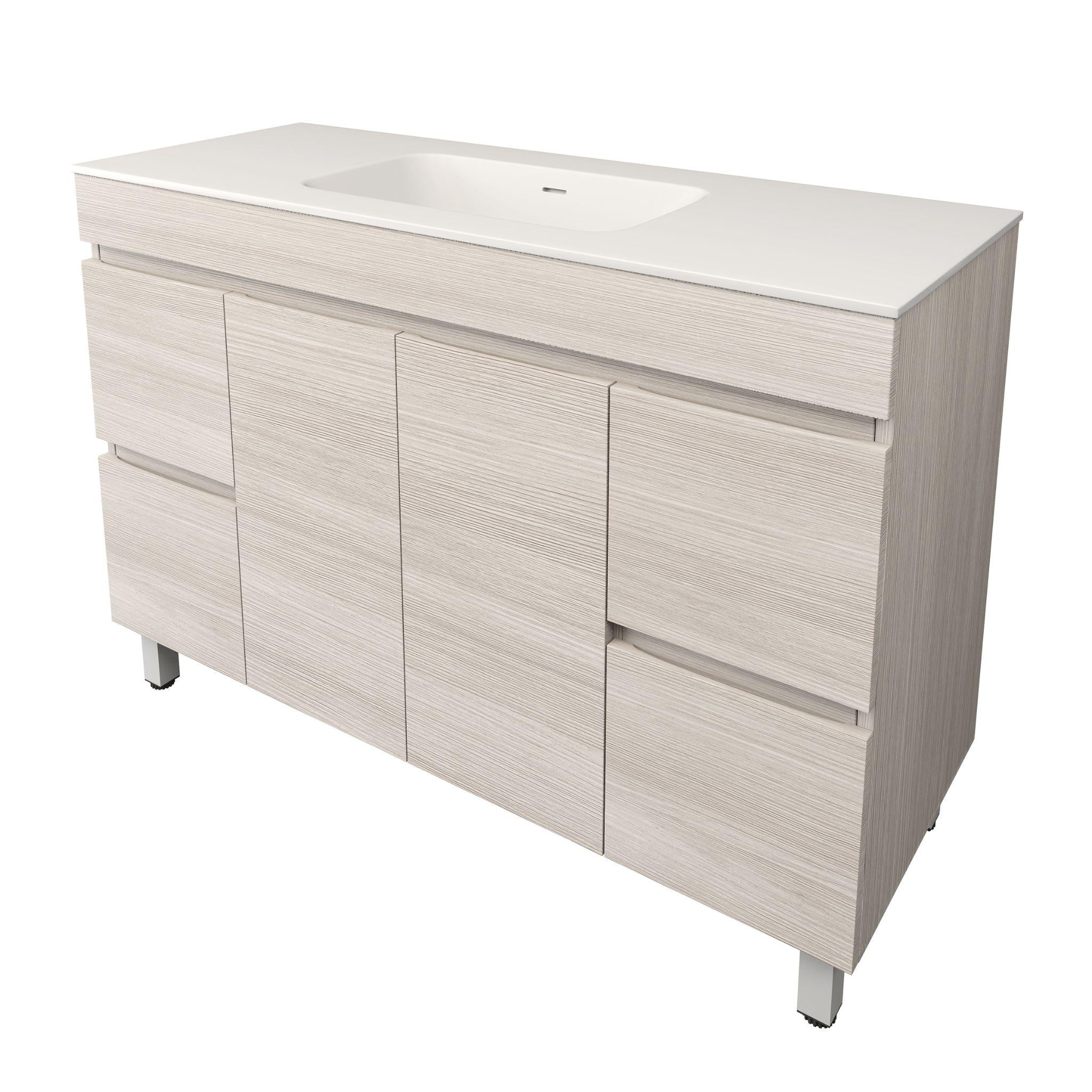 LUKKA CAMDEN MODERN COASTAL OAK 1200MM SINGLE BOWL FLOOR STANDING VANITY